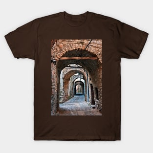 Walking in the medieval village of Mesta T-Shirt